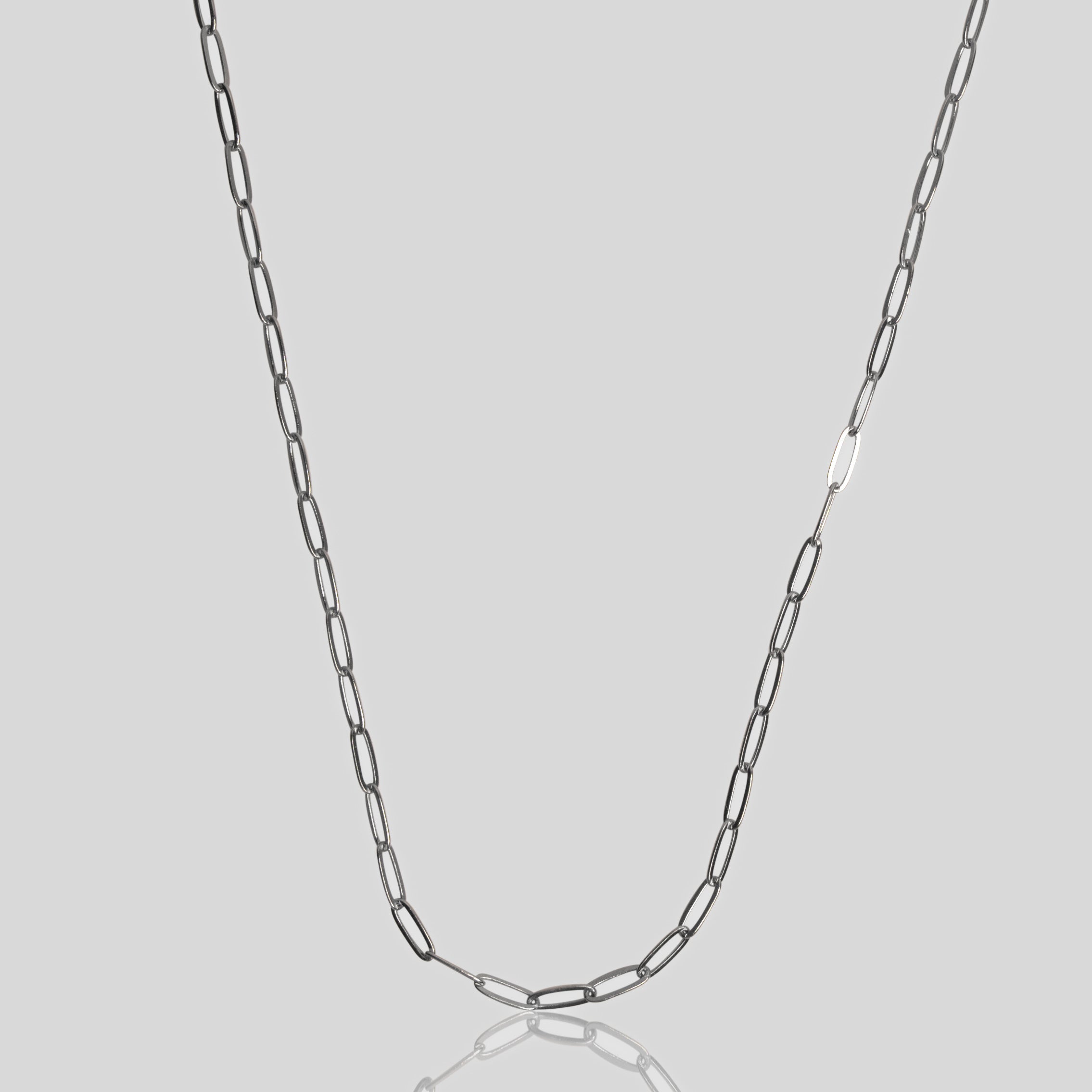Paperclip Chain (White Gold) 5mm
