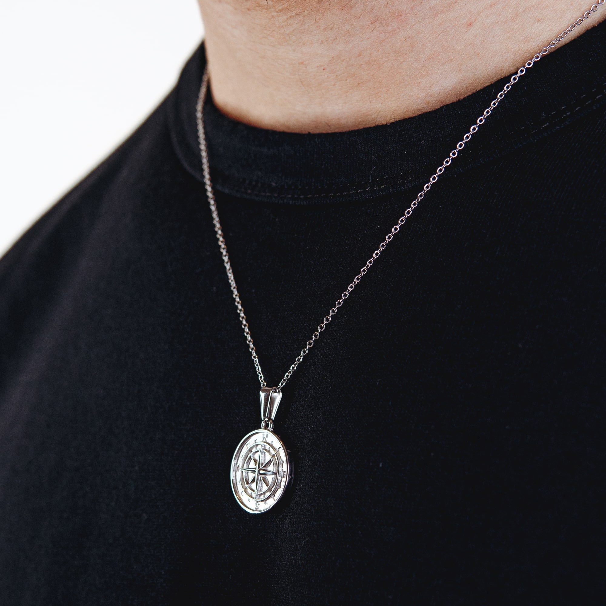 Iced out online compass pendant