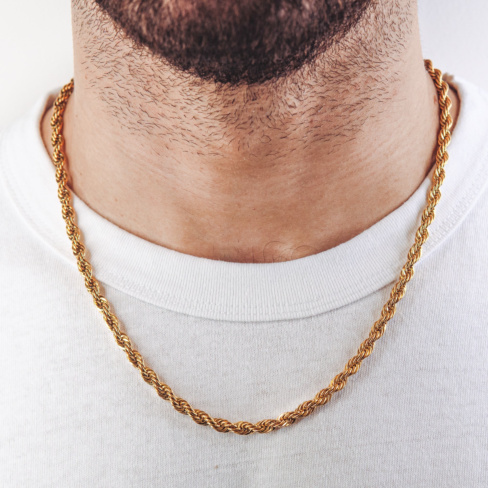 Gold mens 2024 rope chain