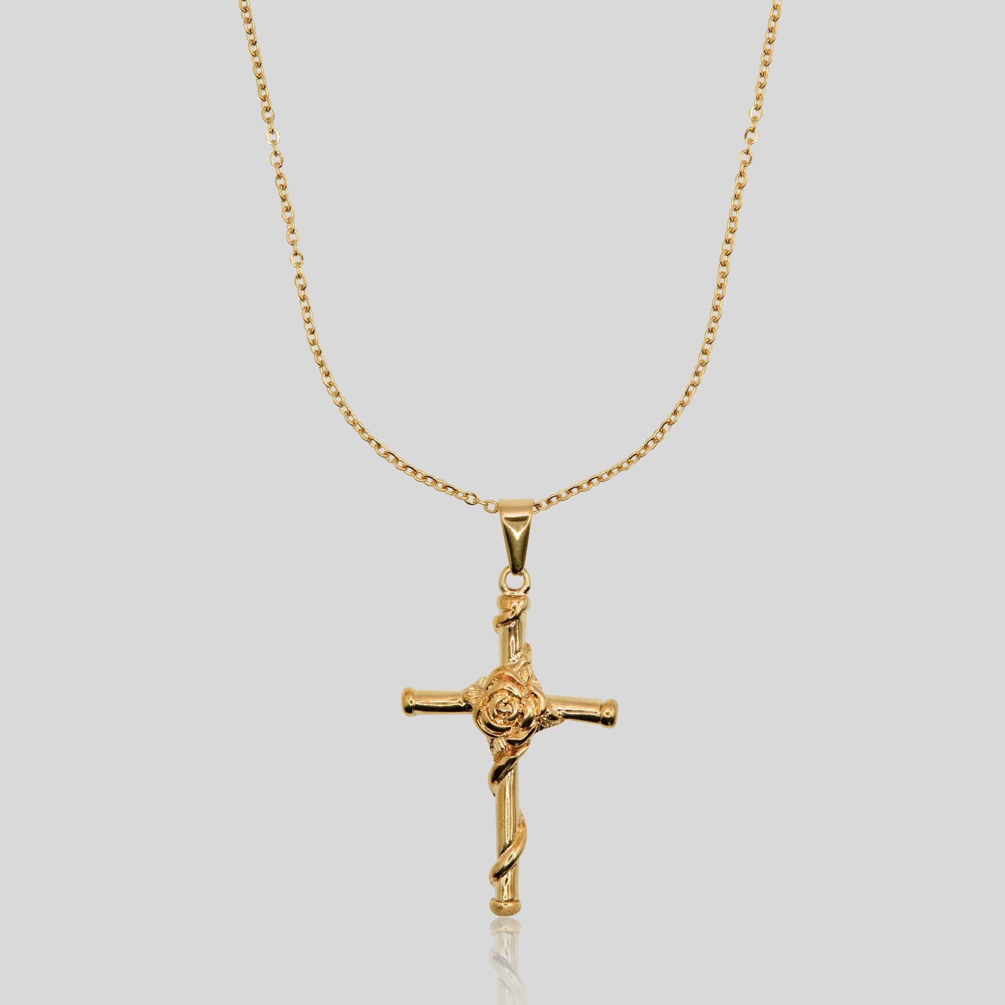 Rose Cross Pendant (Gold) - ROYALIS MELBOURNE